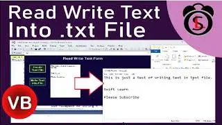 how to read and write to text file(.txt) in VB | get text in textbox in VB.Net | swift learn
