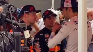 Sergio Perez Max Verstappen and Esteban Ocon discussing incident with Lewis Hamilton | MonacoGP