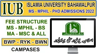 Islamia University Bahawalpur Fee Structure | IUB Revised Fee Structure 2021-2022 For all Programs