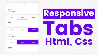 How to Create Responsive Tabs using HTML CSS | Tabs with nice Transition