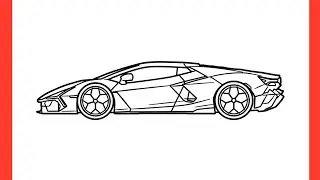 How to draw a LAMBORGHINI REVUELTO step by step / drawing lambo 2024 sports car