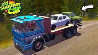 NEW GIFU FLATBED TRUCK FOR TRANSPORTING CARS - SCRAPCAR AND HAYBALE JOB | My Summer Car Mods #51