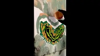 Acrylic pouring with hair dryer for beginners. Easy abstract painting in acrylic pouring.