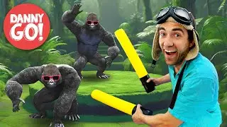 "Gorilla Smash!" Drum-Along Dance 🦍🥁 Brain Break | Danny Go! Songs for Kids