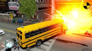 GTA 4 Crazy School Bus Crashes Ep.17