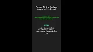 isprintable Method - Python String Methods