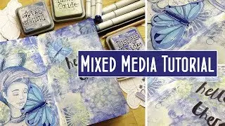 All in Blue: Mixed Media Art Journal Page Tutorial - Take 5 Art: Creative Collage Ep 7