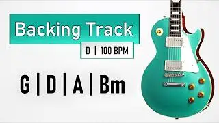 Rock Pop Backing Track D Major | 100 BPM | G D A Bm | Guitar Backing Track