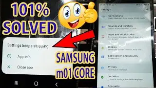 101% Solved Samsung M01 Core Settings Keeps Stopping Problem Solved