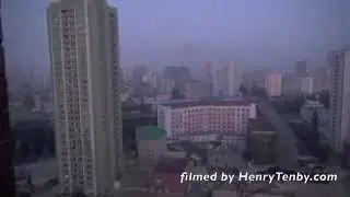 Pyongyang North Korea at 0600am with spooky music