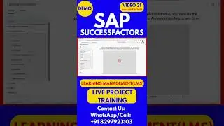 SAP SuccessFactors LMS Training Step by Step Online Tutorial Class 31 2025#sapsuccessfactorstraining