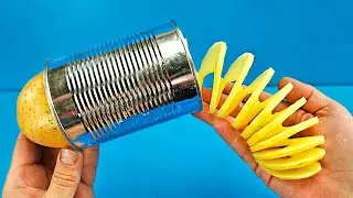 How to make a spiral potato cutter - DIY spring potato machine