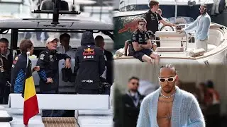 Max Verstappen arrives with Jos Verstappen | F1 Drivers arriving in boats for 