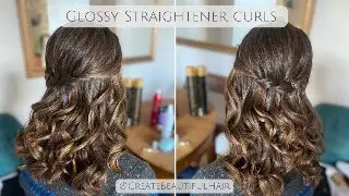 Glossy Straightener Curls on Thick Heavy Hair