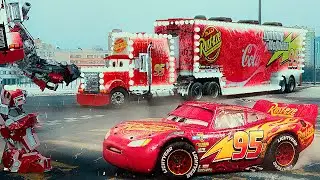 Lightning McQueen TRANSFORMERS in Real Life on Road cars 4 PIXAR