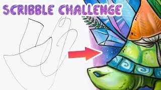 SCRIBBLE CHALLENGE - Turning Mess Into Art - Copic Illustration