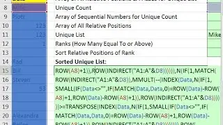 Excel Magic Trick 1313: Array Formula to Create Sorted Unique List in Cell. HUGE Formula. TEXTJOIN.