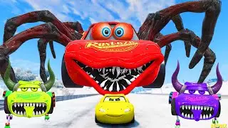 Epic Escape From The Lightning McQueen Demon Eater & Monster Spider Eater | McQueen VS McQueen