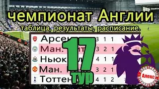 Чемпионат Англии (АПЛ) 17 тур. Ливерпуль-МЮ. Результаты, расписание, таблица.
