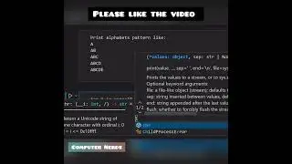 Print Alphabets pattern in Python #shorts #python