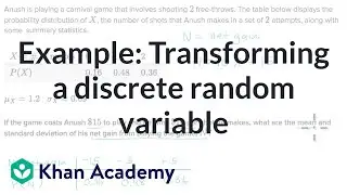 Example: Transforming a discrete random variable | Random variables | AP Statistics | Khan Academy