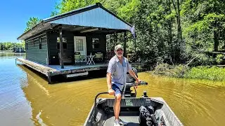 Houseboat Adventures! Louisiana Swamp Wildlife, Bluegills, Catfish, Hoop Nets, and Tara's Daddy!