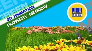 Flowery Meadow with Butterflies 3D Animation PixelBoom