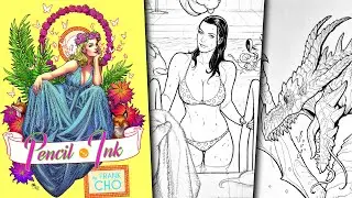 Frank Cho Pencil and Ink book preview comic book artist & beautiful girls flick through