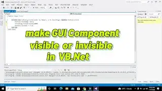 how to make any gui component invisible in vb.net | make any component  invisible in visual basic