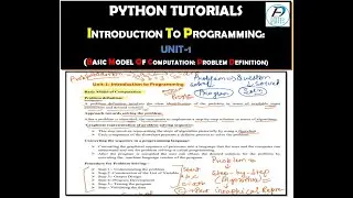 Python Tutorials for Beginners|Introduction to Programming|Problem Definition|o level M3-R5 in Hindi