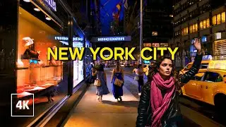 DISCOVERING NYC AT NIGHT 🗽️ A Relaxing Walking Tour of Manhattan