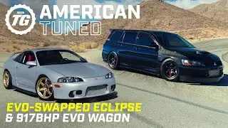 Driving Mitsubishi Tuner Legends: Evo-Swapped Eclipse and 917hp Lancer Evo IX Wagon | American Tuned