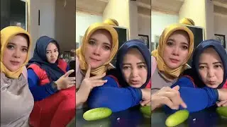 RECOMMEND‼️ Tante hijab  live berdua suka buah timun