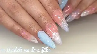 Summer/Beach Inspired Nails | 3 week fill | Acrylic Nails Tutorial