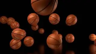 Free Background Video Loop: Basketball Balls Falling Down