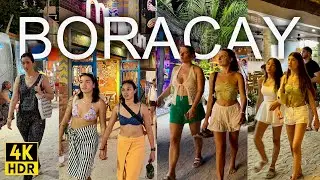 Boracay Philippines • The Best Island in the World? • White Beach Evening-Night Walk 4K HDR