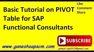 Tutorial on simple Pivot Table for SAP Consultants || SAP Data Analysis || Knowledge for SAP Project