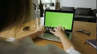 POV Of Laptop With Green Screen | Stock Footage - Envato elements