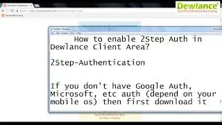 How to enable 2Step Auth in Dewlance Client Area?