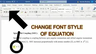 HOW TO CHANGE FONT STYLE OF A EQUATION IN MS WORD