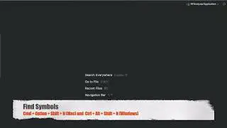 Keyboard shortcuts - Find Classes, Find Symbols, Find All in JetBrains IDEs.