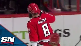 Hurricanes Brent Burns Beats Devils Akira Schmid With Wrist Shot Through Traffic