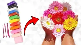 How to make Gerbera flower || ক্লে দিয়ে জারবেরা ফুল  বানানো || flower making