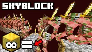 SkyBlock БЕСКОНЕЧНОЕ ЗОЛОТО, ферма свинозомби и золота на скайблоке, майнкрафт скайблок