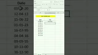 get name of day from dates in excel #short #shorts #Excel #exceltips #excelworld