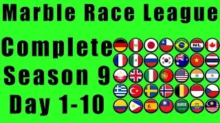 Marble Race League 2020 Season 9 Complete Race Day 1-10 in Algodoo / Marble Race King