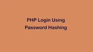 PHP Login with Password Hashing