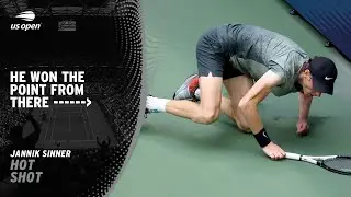 Jannik Sinner Wins UNBELIEVABLE Point After Falling Over! | 2024 US Open