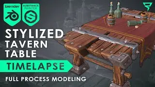 Stylized Tavern Table - 3D Modeling Timelapse