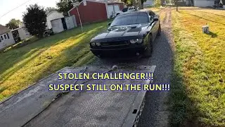 TOWING A STOLEN CHALLENGER WITH THE SUSPECT STILL LOOSE!!!   THE THINGS WE GET INTO...